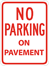 No Parking on Pavement